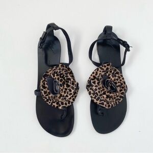 Giuseppe Zanotti Calf Hair Rosette Sandal